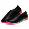 Flat shoes with rainbow sole - with laces - genuine leatherBoots