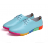 Flat shoes with rainbow sole - with laces - genuine leatherBoots