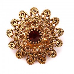 Vintage crystal flowers - antique brooch