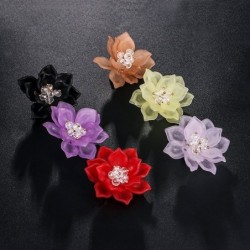 Flower with crystals - elegant brooch