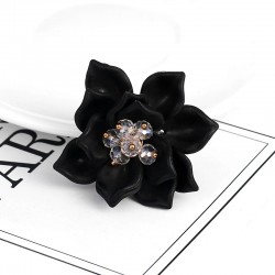 Flower with crystals - elegant brooch