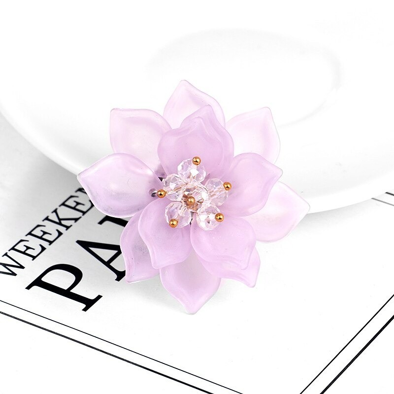 Flower with crystals - elegant brooch