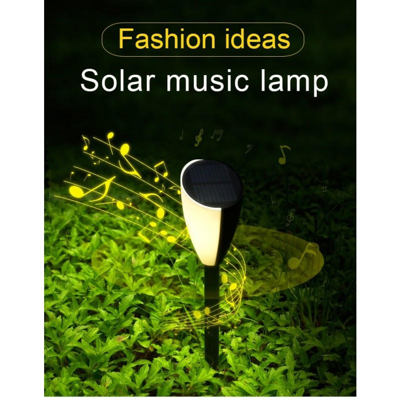 Garden lamp with music - solar - waterproof - LED - frog / cicadas sound - 2 pieces