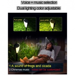 Garden lamp with music - solar - waterproof - LED - frog / cicadas sound - 2 pieces