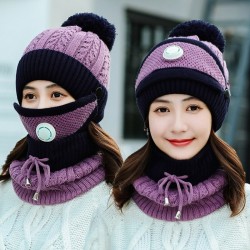 3 in 1 - knitted beanie / face mask / scarf - warm winter setMouth masks