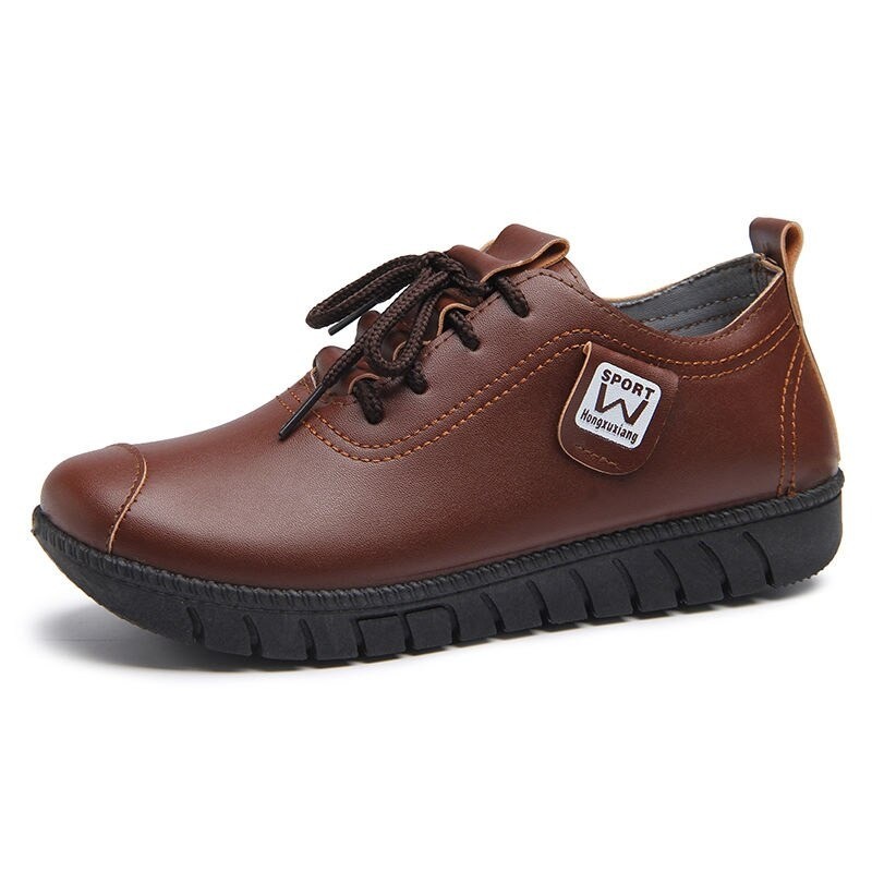 Soft flat shoes - with laces - genuine leatherBoots