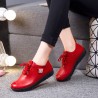 Soft flat shoes - with laces - genuine leather