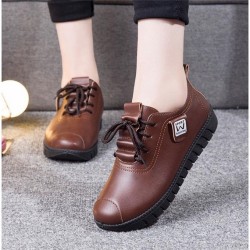 Soft flat shoes - with laces - genuine leatherBoots