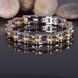 Bicycle chain bracelet - gold & silver - stainless steelBracelets