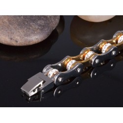 Bicycle chain bracelet - gold & silver - stainless steelBracelets