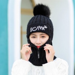 Winter hat with a pompom - balaclava with a zipper