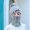 Winter hat with a pompom - balaclava with a zipper