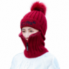 Winter hat with a pompom - balaclava with a zipper
