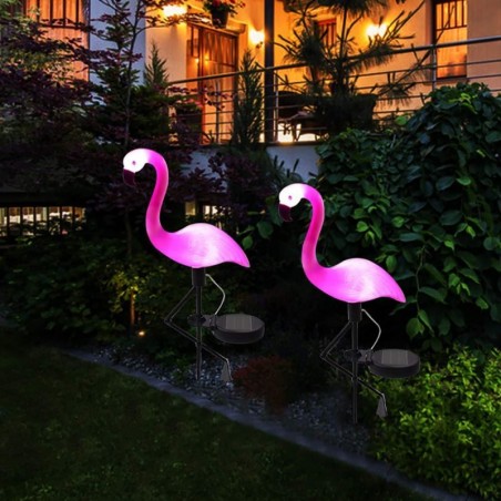 Solar garden lamp - waterproof - LED - neon - flamingo shape