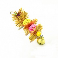 Hanging toy for birds - with natural straw flowersBirds