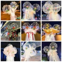 Decorative balloons - bouquet with LED and roses - 1 piece