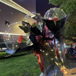 Decorative balloons - bouquet with LED and roses - 1 piece