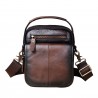 Leather shoulder / crossbody bag - with zippers / pockets