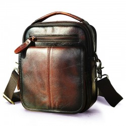 Leather shoulder / crossbody bag - with zippers / pockets