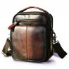 Leather shoulder / crossbody bag - with zippers / pockets