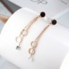Rose gold long earrings - with crystal decoration