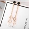 Rose gold long earrings - with crystal decoration
