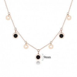 Gold necklace - round charms with Roman numbersNecklaces