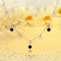 Gold necklace - round charms with Roman numbersNecklaces