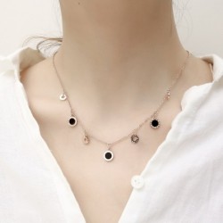 Gold necklace - round charms with Roman numbersNecklaces