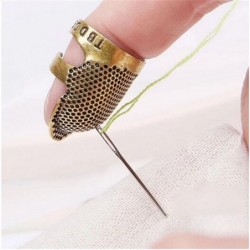 Sewing thimble - finger protector - retro metal brass
