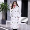 Warm / long down winter jacket with hood and zipper