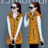 Warm sleeveless jacket - long hooded vest with zipper
