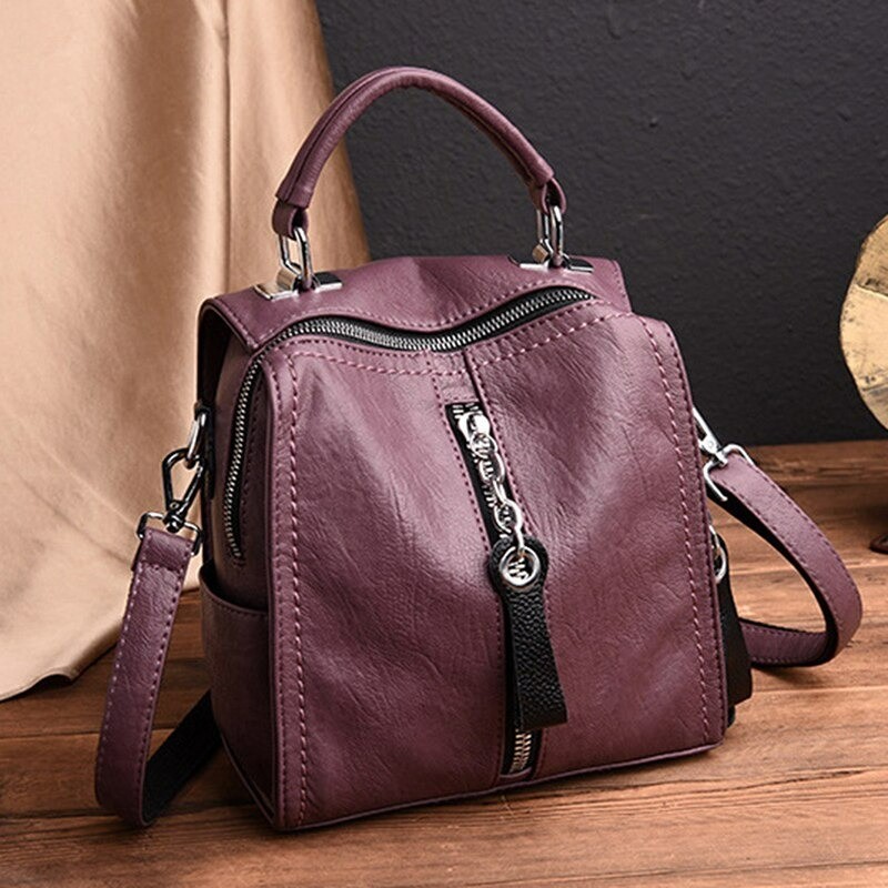 Leather backpack - shoulder bag