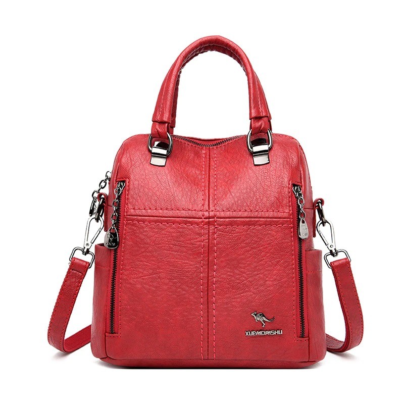 Multifunctional shoulder bag - leather backpack