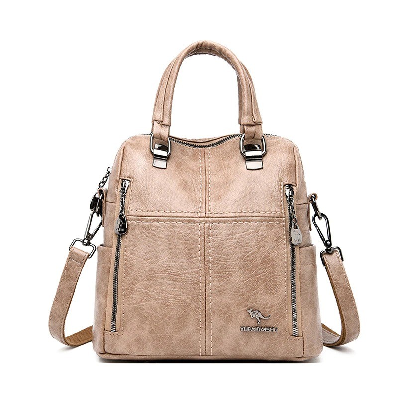 Multifunctional shoulder bag - leather backpack