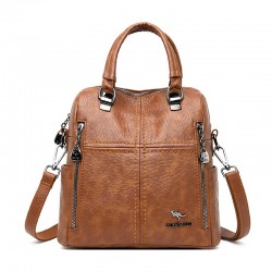 Multifunctional shoulder bag - leather backpack