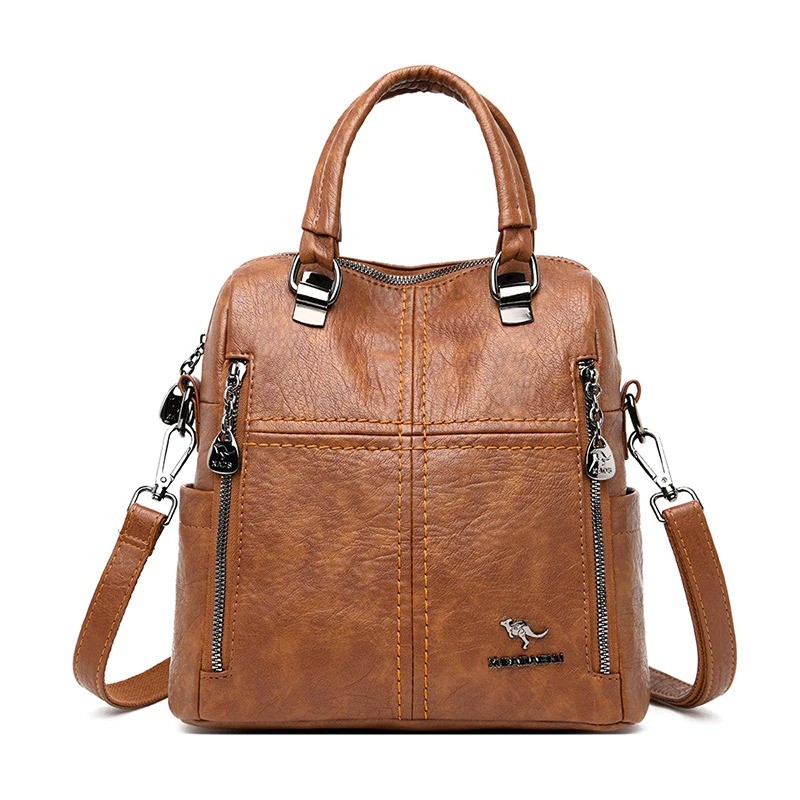 Multifunctional shoulder bag - leather backpack