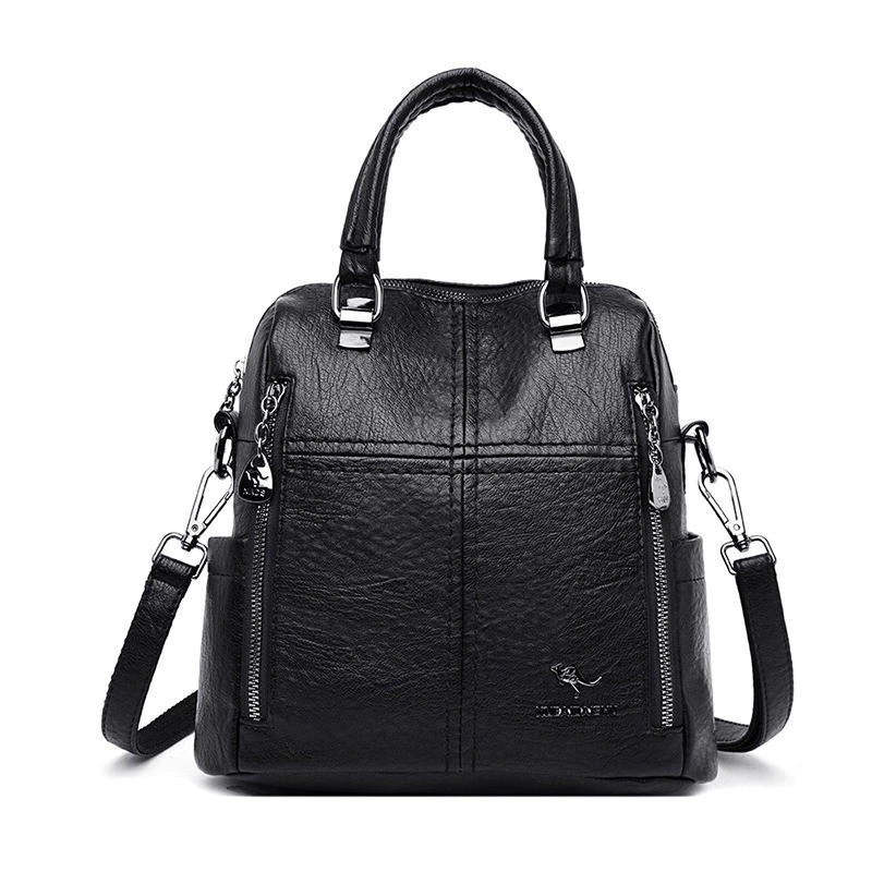 Multifunctional shoulder bag - leather backpack