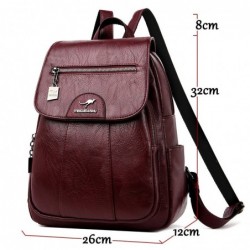 Leather backpack - with hand strap / zippers