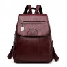 Leather backpack - with hand strap / zippers