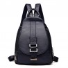 Fashionable leather backpack - with a metal front buckleBackpacks