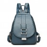 Fashionable leather backpack - with a metal front buckleBackpacks
