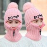 Winter hat with a pompom - balaclava with a zipper