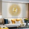 Modern wall clock - sun shape - with crystal decoration - 38 * 38cm