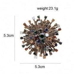 Vintage round flower - brooch with crystals
