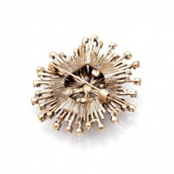 Vintage round flower - brooch with crystals