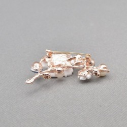 Flower / pearl / shell / bird - crystal brooch