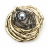Bird nest with pearl - crystal broochBrooches