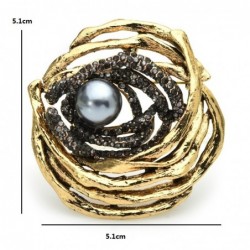 Bird nest with pearl - crystal broochBrooches
