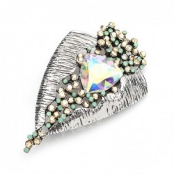 Vintage geometric brooch - with crystals